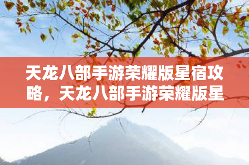 天龙八部手游荣耀版星宿攻略，天龙八部手游荣耀版星宿派攻略，掌握技能与战斗技巧
