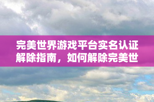 完美世界游戏平台实名认证解除指南图片