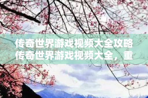 传奇世界游戏视频大全攻略传奇世界游戏视频大全图片