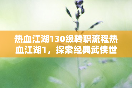 热血江湖130级转职流程热血江湖1，探索经典武侠世界的魅力，热血江湖130级转职流程，探索经典武侠世界的魅力