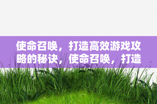 使命召唤,打造高效游戏攻略的秘诀,使命召唤,打造高效游戏攻略的秘诀 使命召唤,打造高效游戏攻略的秘诀,使命召唤,打造高效游戏攻略的秘诀