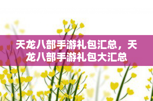 天龙八部手游礼包汇总，天龙八部手游礼包大汇总