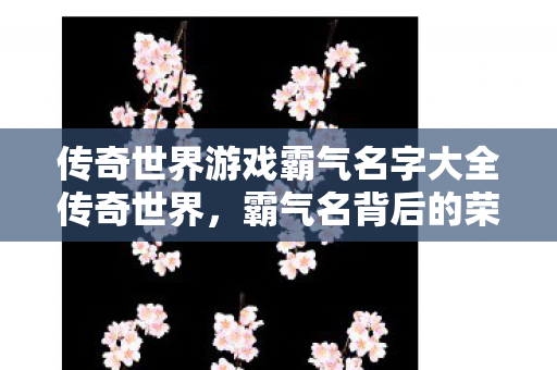 传奇世界游戏霸气名字大全传奇世界图片