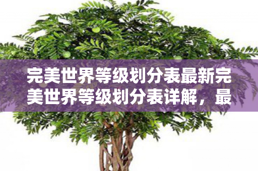 完美世界等级划分表最新完美世界等级划分表详解图片