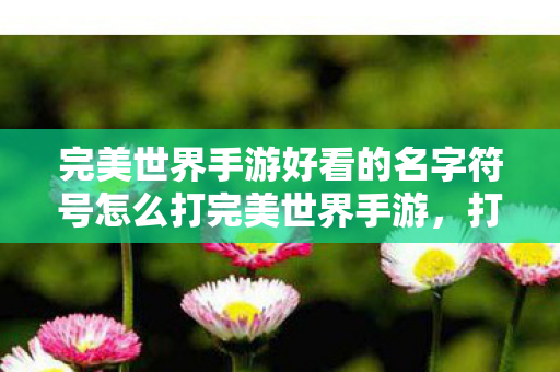 完美世界手游好看的名字符号怎么打完美世界手游图片