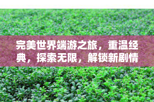 完美世界端游之旅，重温经典，探索无限，解锁新剧情
